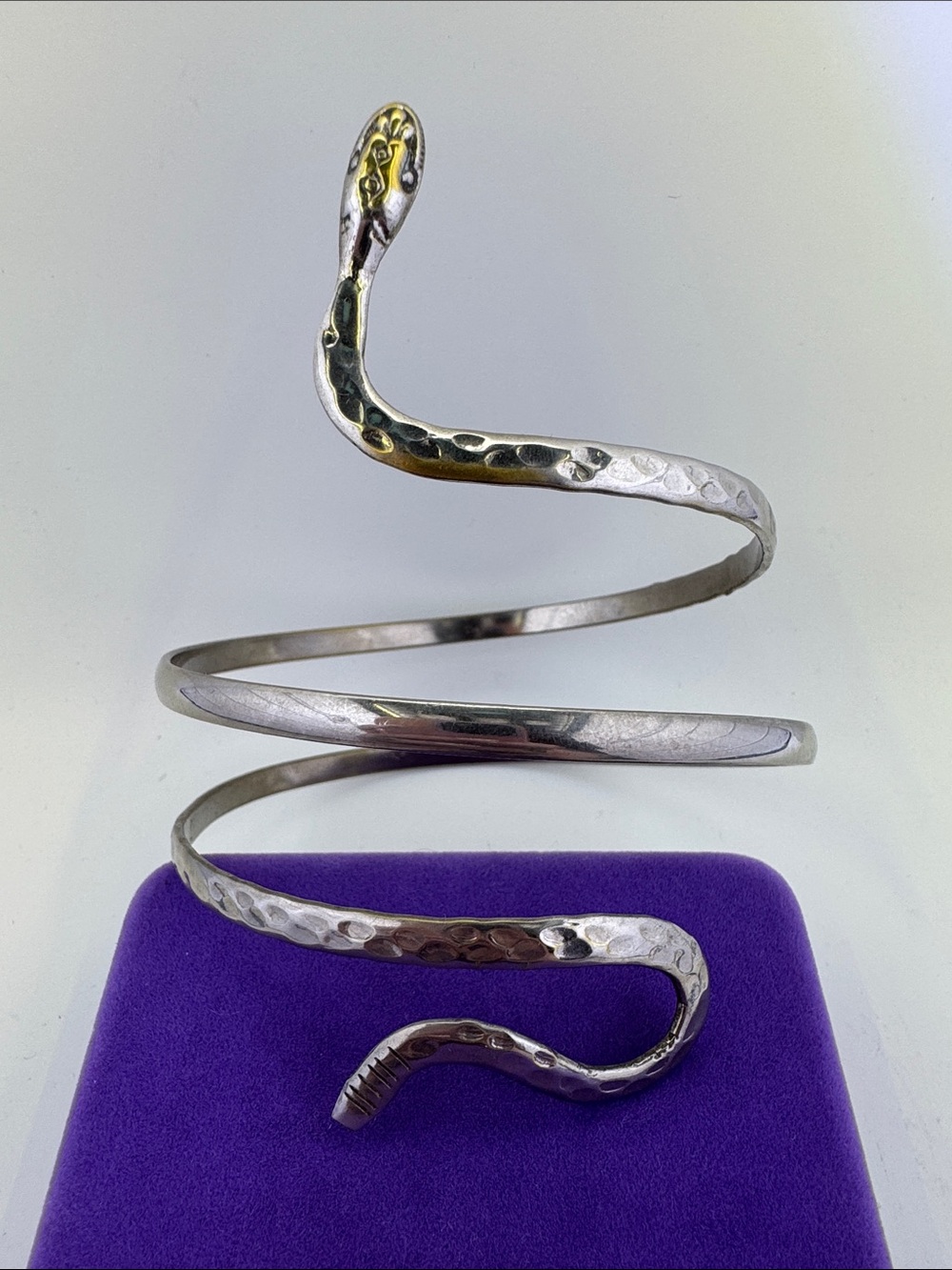 💛 Sterling Silver Plated Snake Coil Reptile Climbing Arm Cuff | Boho Princess